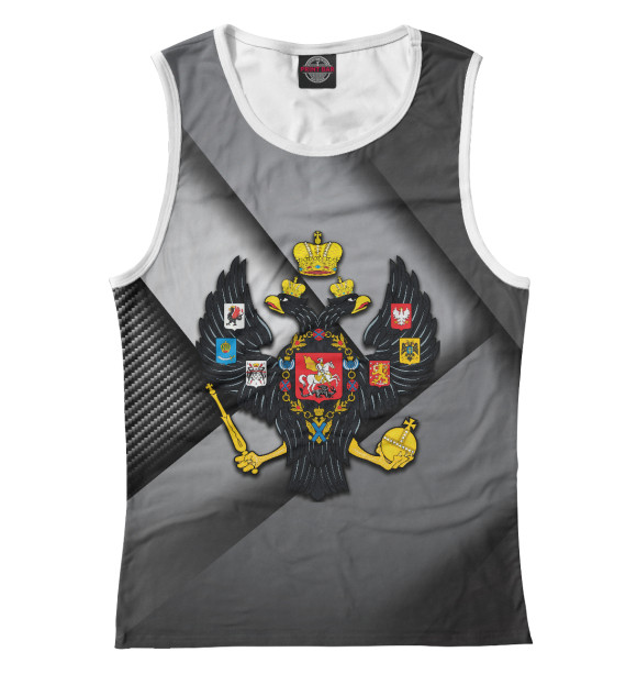 Майка для девочки с изображением Символика РФ (металлик) цвета Белый