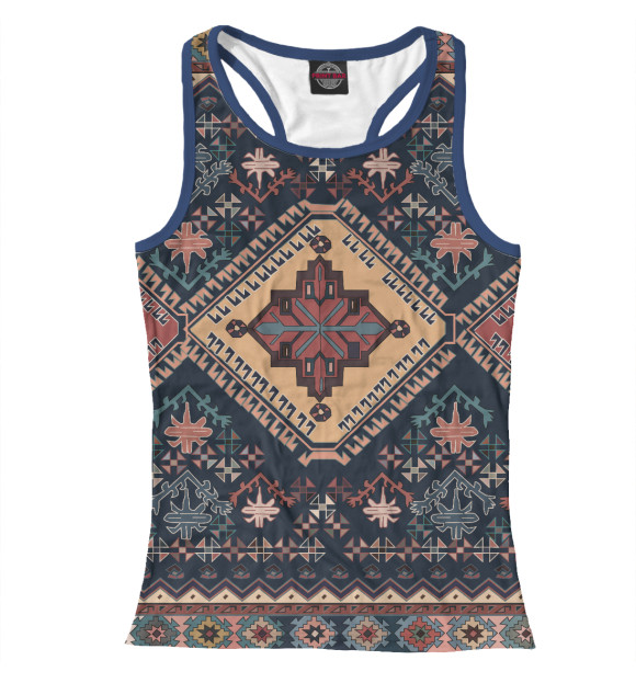 Женская майка-борцовка с изображением Ковер цвета Белый