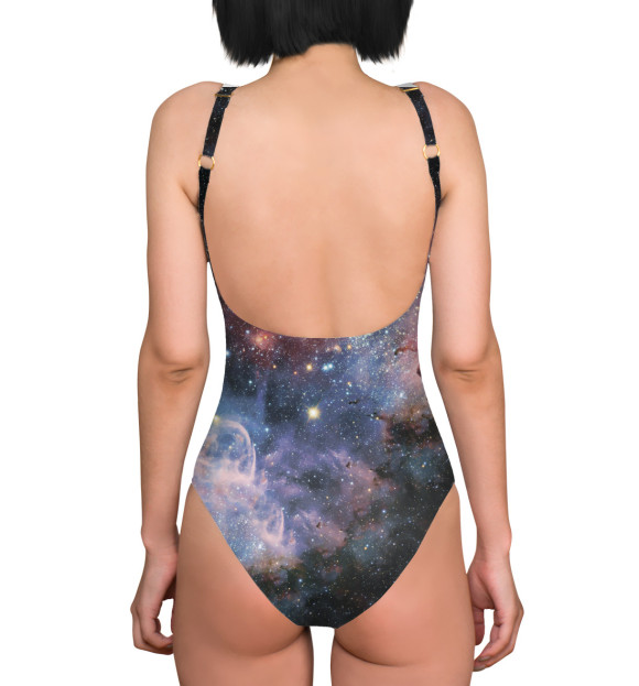 Купальник-боди с изображением Сова космос цвета 
