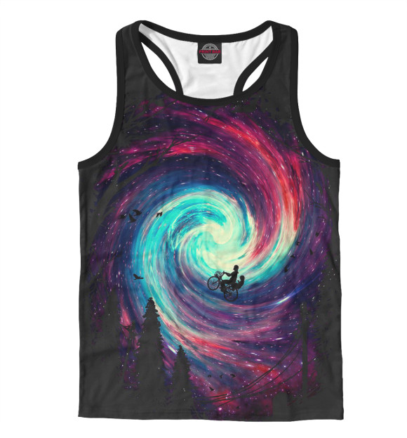 Мужская майка-борцовка с изображением вселенная цвета Белый