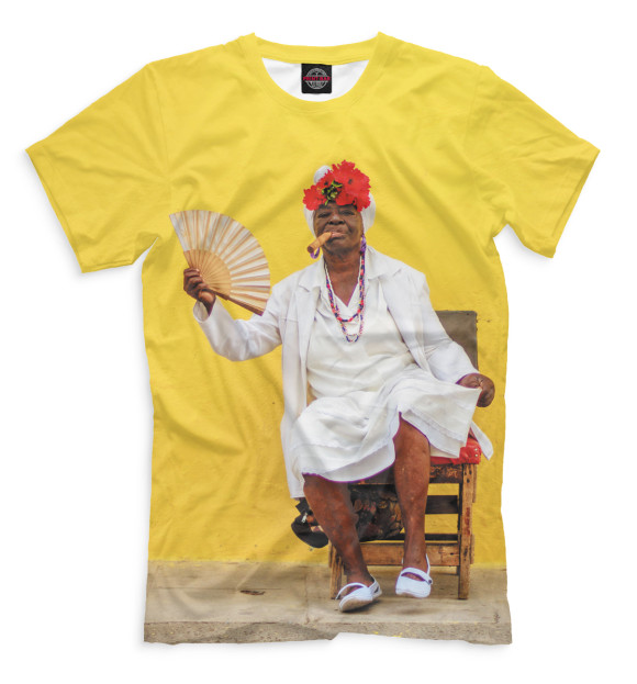 Мужская футболка с изображением Кубинка цвета Персиковый