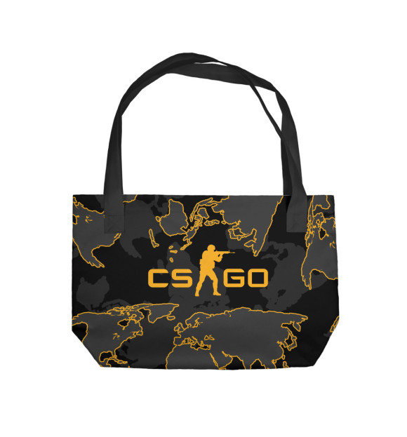 Пляжная сумка с изображением CS:GO - Карта Мира цвета 