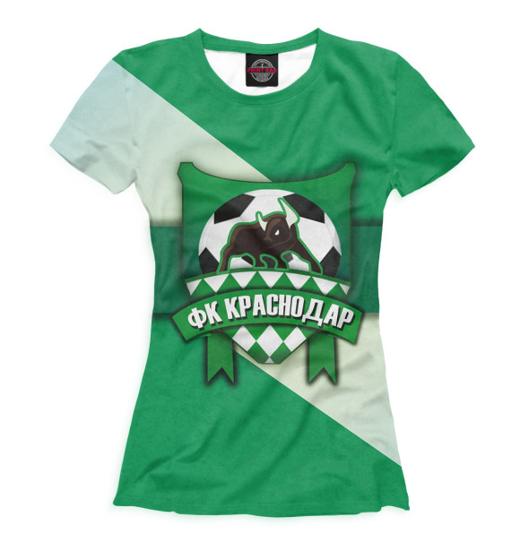 Женская футболка с изображением ФК Краснодар цвета Белый