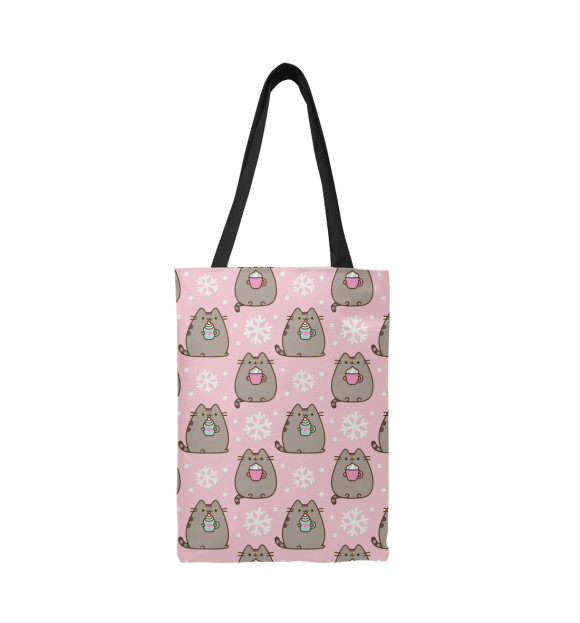 Сумка-шоппер с изображением Pusheen Уютный Паттерн цвета 