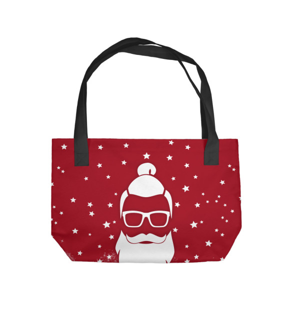 Пляжная сумка с изображением Дед Мороз хипстер цвета 
