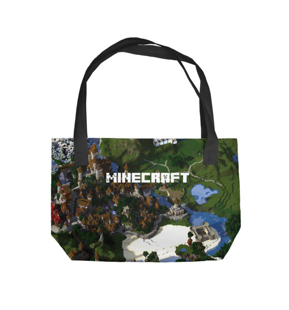 Пляжная сумка с изображением Minecraft цвета 