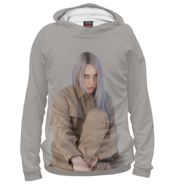 Женское худи с изображением Billie Eilish цвета Белый