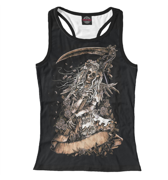 Женская майка-борцовка с изображением Death цвета Белый