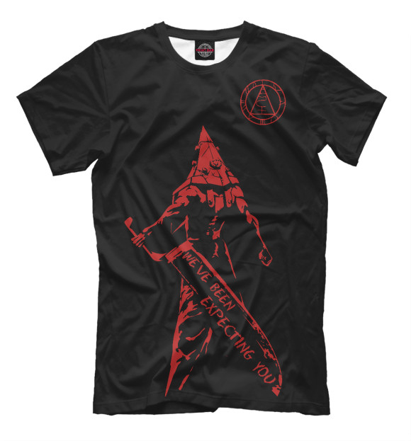 Мужская футболка с изображением Пирамидоголовый цвета Черный