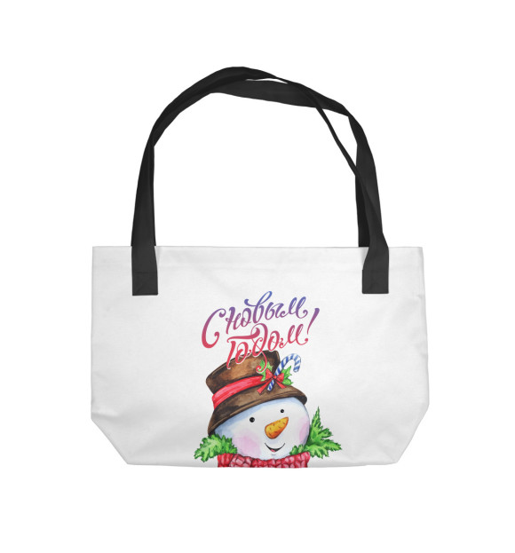 Пляжная сумка с изображением С Новым годом цвета 