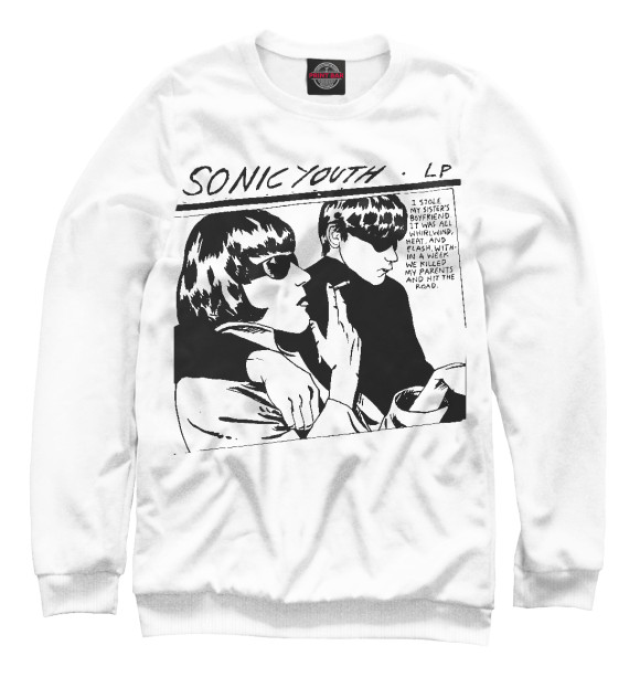 Свитшот для девочек с изображением Sonic Youth цвета Белый