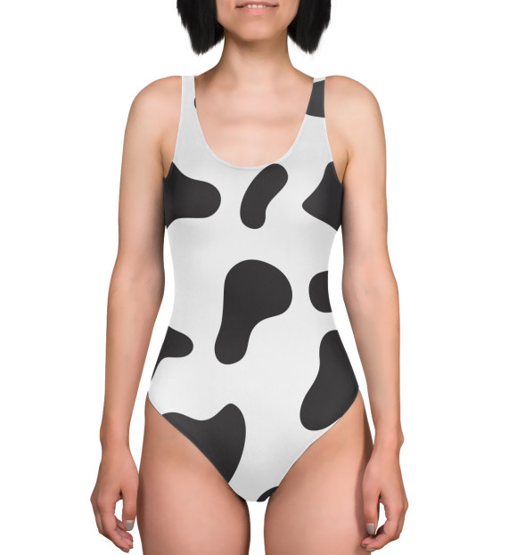 Купальник-боди с изображением Камуфляж коровы цвета 