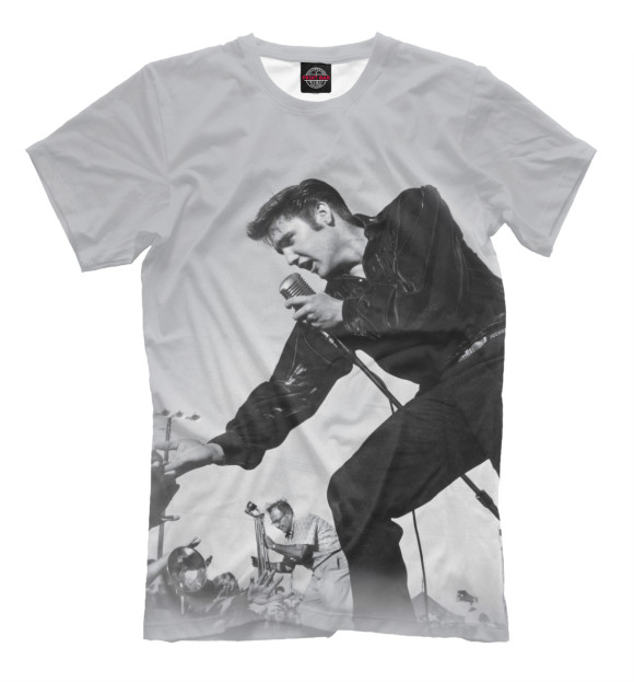 Мужская футболка с изображением Elvis Presley цвета Бежевый