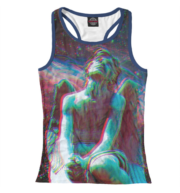 Женская майка-борцовка с изображением Acid Angel цвета Белый