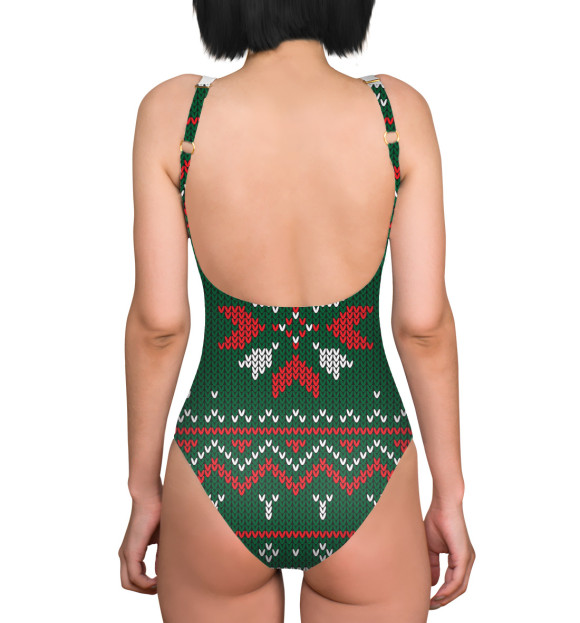 Купальник-боди с изображением Санта Хипстер в Свитере цвета 