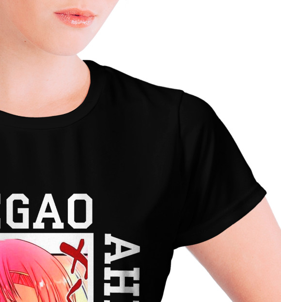 Футболка для девочек с изображением Ahegao цвета Белый