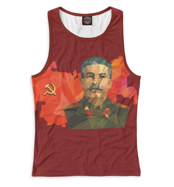 Женская майка-борцовка с изображением Сталин цвета Бордовый