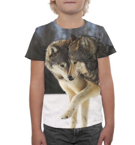 

Футболки Print Bar, Молочно-белый, Волки