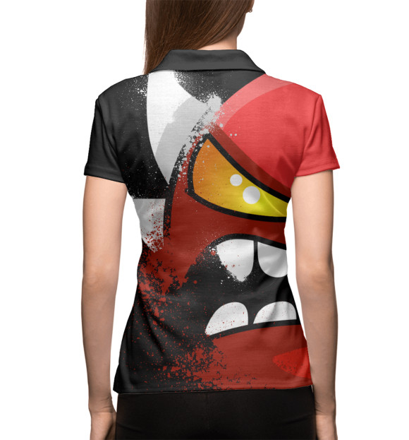 Женское поло с изображением GEOMETRY DASH [6] цвета Белый