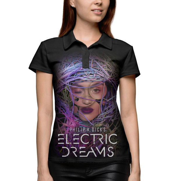 Женское поло с изображением Philip K. Dick's Electric Dreams цвета Белый