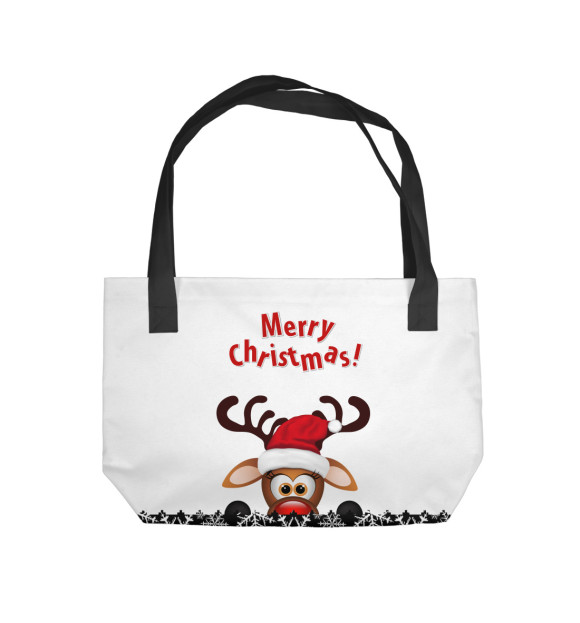 Пляжная сумка с изображением Merry Christmas цвета 