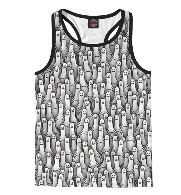 Мужская майка-борцовка с притом Гуси цвета Белый Мужская майка-борцовка с изображением Гуси цвета Белый