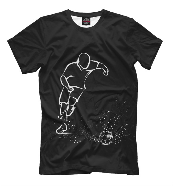Мужская футболка с изображением Футбол цвета Черный