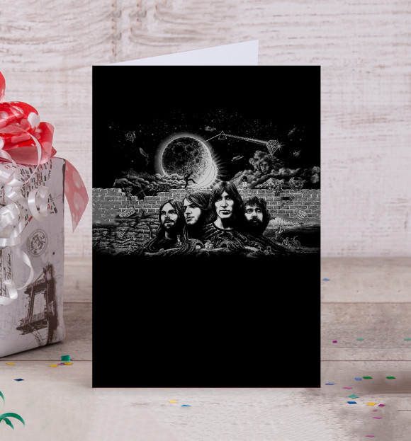 Открытка с притом Pink Floyd цвета Белый Открытка с изображением Pink Floyd цвета Белый