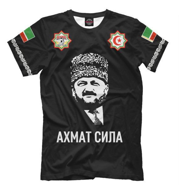 Мужская футболка с изображением Ахмат Сила цвета Черный