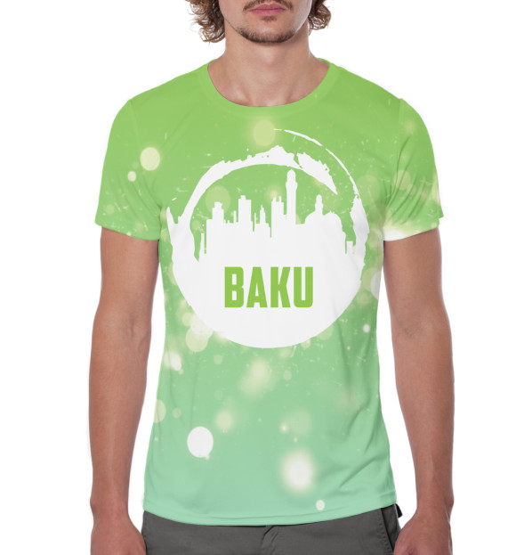 Мужская футболка с изображением Баку цвета Белый