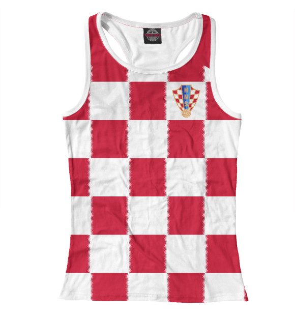 Женская майка-борцовка с притом Хорватия цвета Белый Женская майка-борцовка с изображением Хорватия цвета Белый