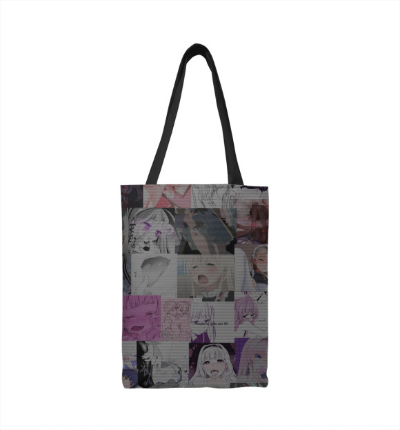 Сумка-шоппер с изображением Аниме в полосочку цвета 