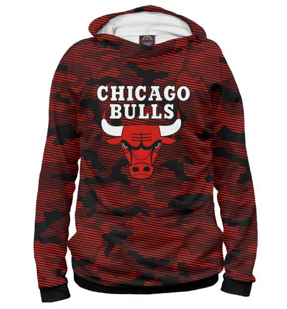 Мужское худи с изображением Chicago Bulls цвета Белый