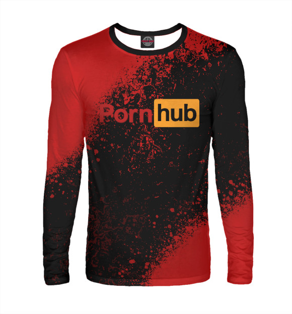 Мужской лонгслив с изображением PornHub цвета Белый