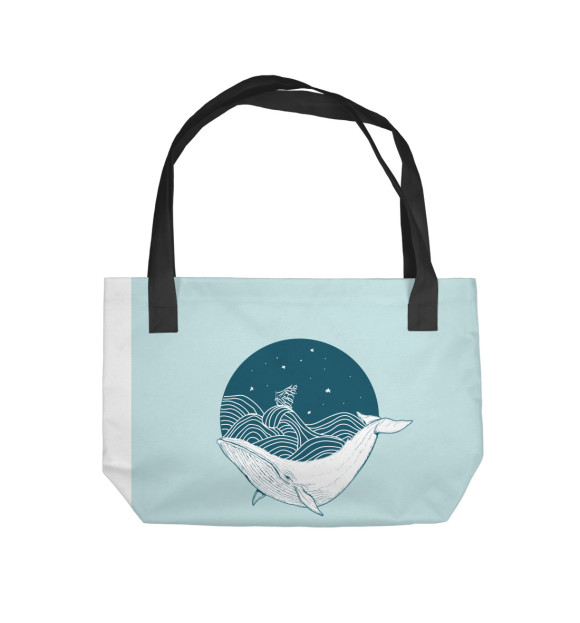 Пляжная сумка с изображением Белый кит цвета 