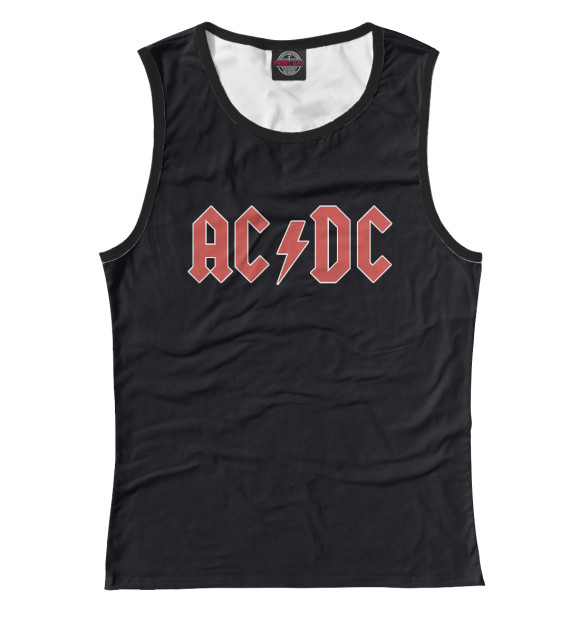 Майка для девочки с изображением AC/DC цвета Белый