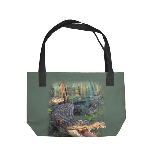 Пляжная сумка с притом Крокодилы цвета  Пляжная сумка с изображением Крокодилы цвета