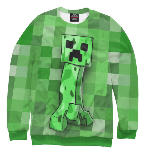 Свитшот для девочек с изображением Minecraft Creeper цвета Белый