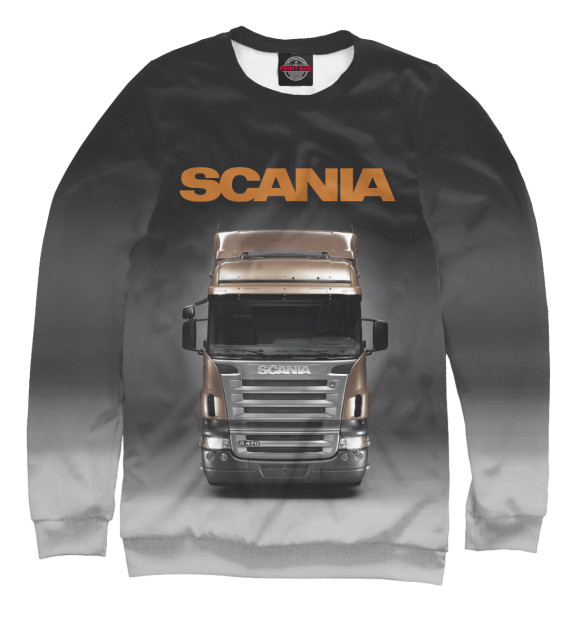 Свитшот для девочек с изображением Scania цвета Белый