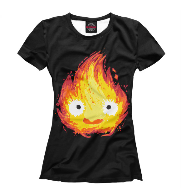 Женская футболка с изображением Огонек цвета Белый