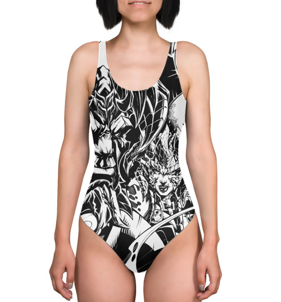 Купальник-боди с изображением Black Angel цвета 