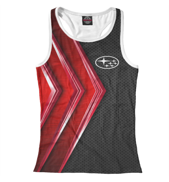 Женская майка-борцовка с изображением Subaru цвета Белый