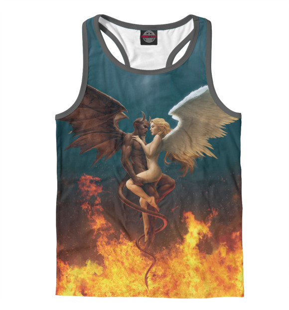 Мужская майка-борцовка с изображением Единство противоположностей цвета Белый