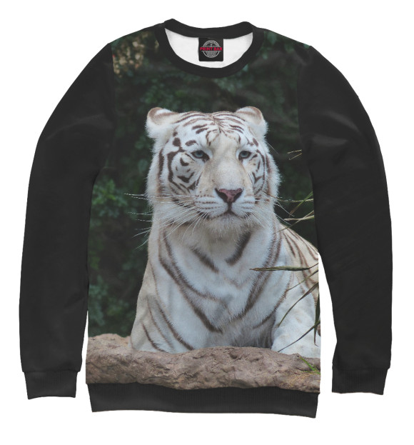 Женский свитшот с изображением Бенгальский тигр цвета Белый
