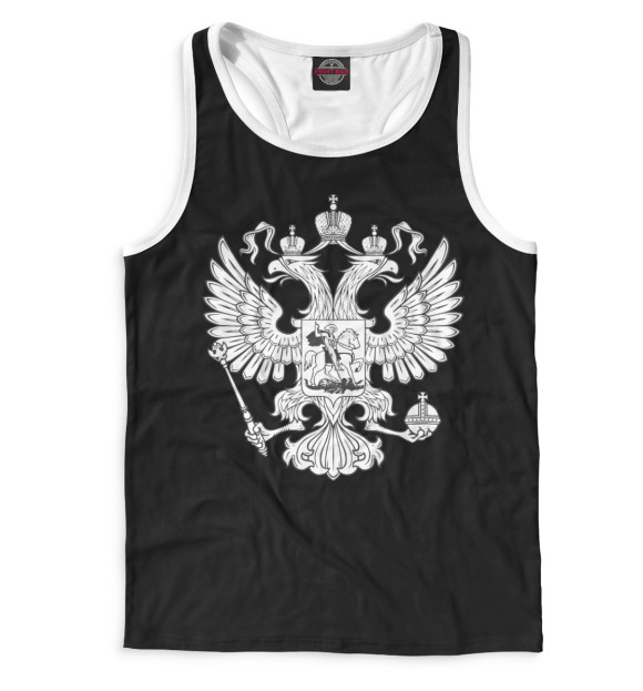 Мужская майка-борцовка с изображением Россия цвета Белый