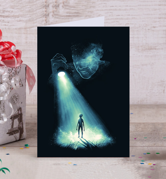 Открытка с изображением Space Observer цвета Белый