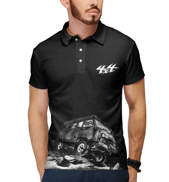 Мужское поло с изображением Буханка цвета Белый