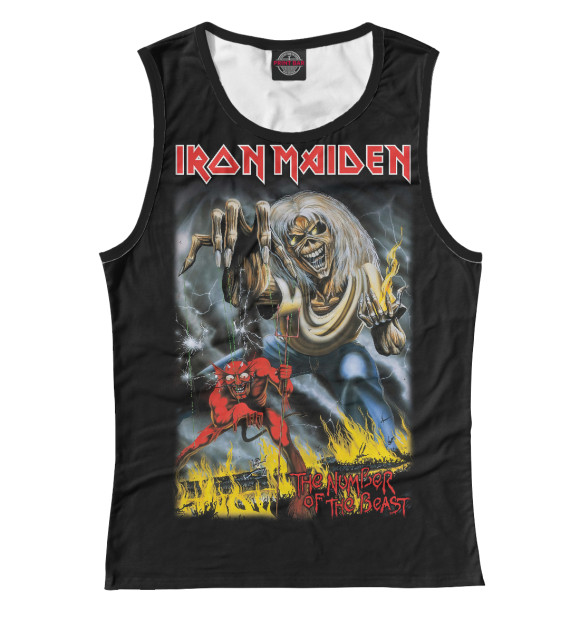 Женская майка с изображением Iron Maiden цвета Белый