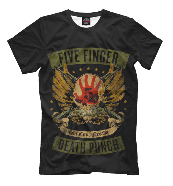 Футболка для мальчиков с изображением Five Finger Death Punch цвета Черный