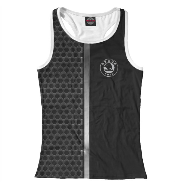 Женская майка-борцовка с изображением Skoda цвета Белый